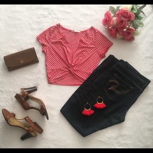 ♥️♥️Red-White Crop Top♥️♥️